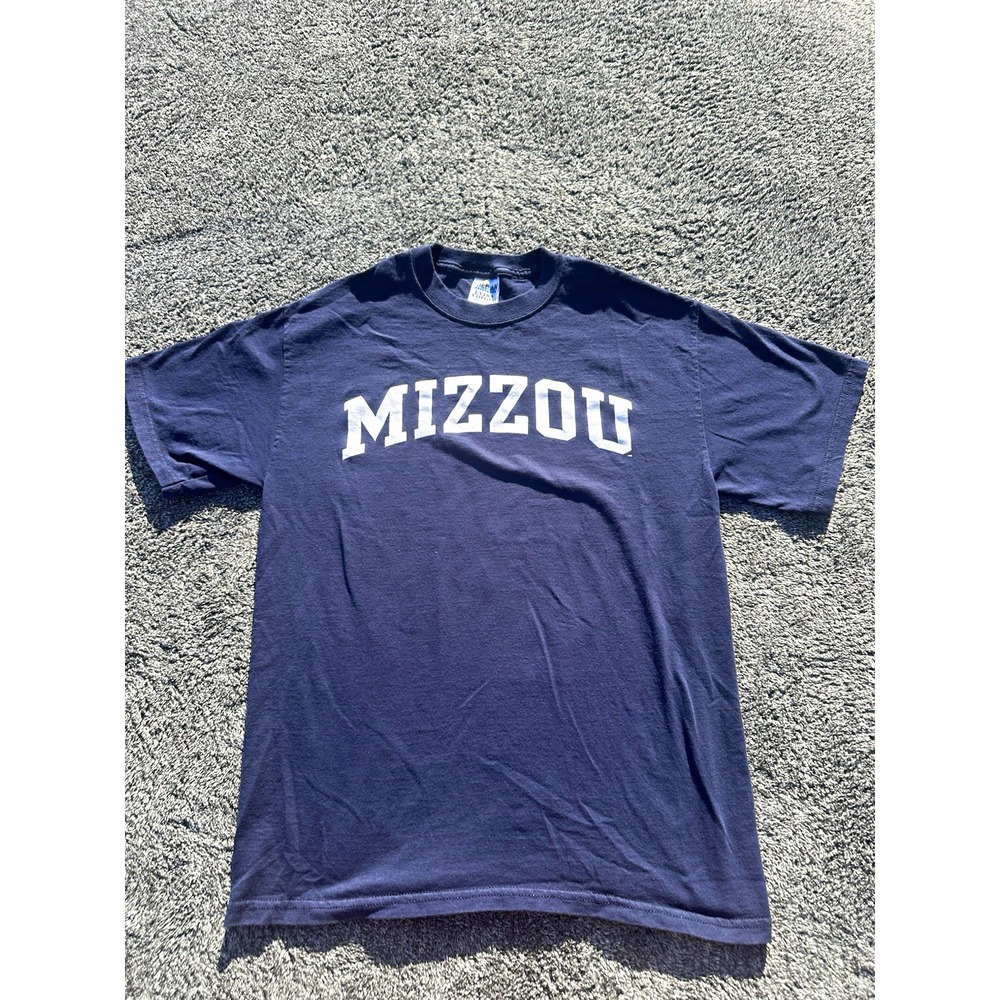 Mizzou Missouri Tigers T Shirt Mens Medium Navy College University Y2K Gildan